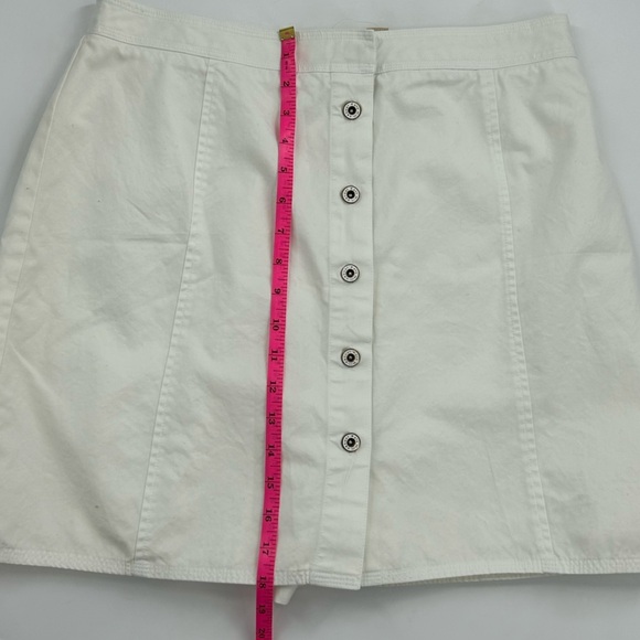 Kate Hill Petite Skort Women's 14P (Waist 32in) Ivory, Cotton Twill Front Snaps - Picture 10 of 12